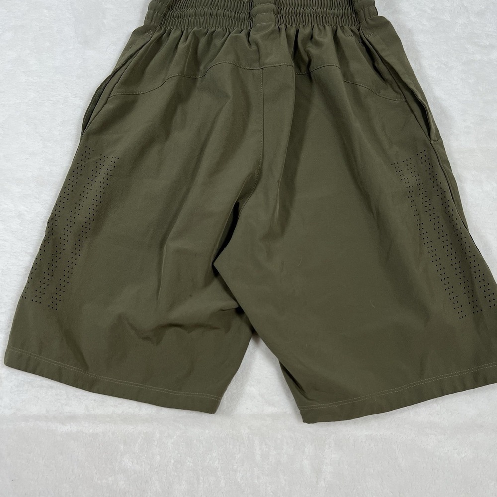 Adidas Golf Shorts Mens Small Waist Khaki‎ Green Stretch Drawstring Athleisure - Picture 4 of 12